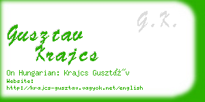 gusztav krajcs business card